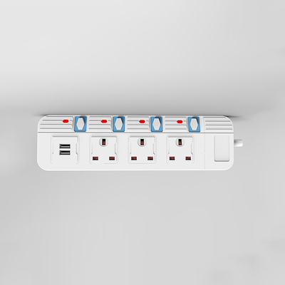 Independent Switch And Lightweight New Design Type 3 Outlet UK 2 Usb Extension Cord Sockets Power Strip With Ce Approved