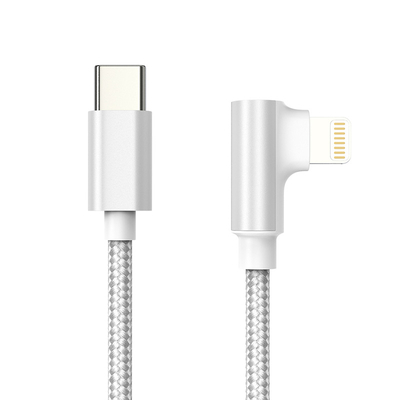 Fast Charging and High Speed ​​Data Transfer PD Fast Charging USB-C Cable to Lightning Cable 1m Right Angle USB Cord for iPhone Lightning Type C Cable