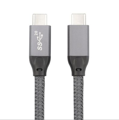 Car 5A 100W Fast Charging Cord USB-C to USB-C Data Wire Gray USB 3.1 Gen 2 Type C Cables with E-Marker for Phone Computer