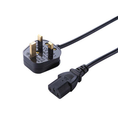 UK Standard Home Appliance Copper Extension Power Cord Three-Pin British Standard AC Power Cord For Computer