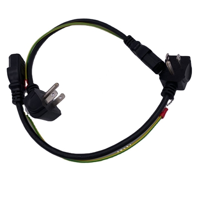 1m Home Appliance cUL Reversing NEMA 5-15p to c13 AC Power Cord with 3x18AWG SVT Ground Wire